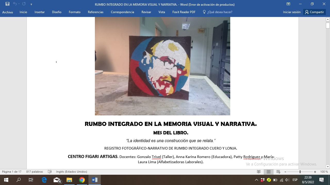 Proyecto MEMORIA VISUAL Y NARRATIVA DE RUMBO INTEGRADO.